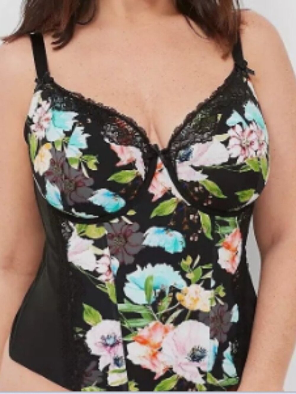 Lane Bryant Lightly Lined Balconette Lace-Trim Corset NWT